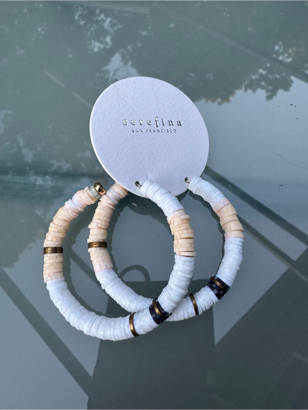 NWT Serafina San Francisco  Beaded Hoop Earrings
